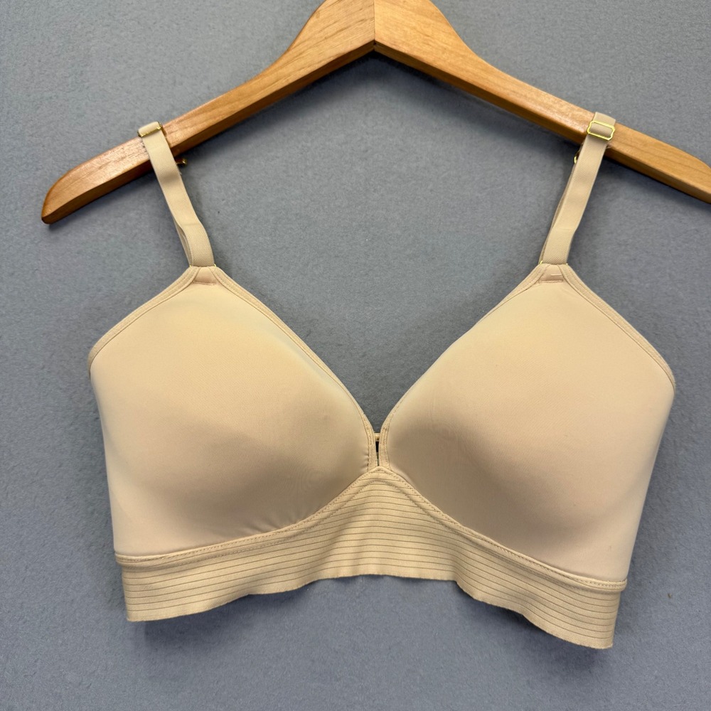 Lively Wireless TShirt Bra 34DDD Toasted Almond Beige Longline Convertible Strap